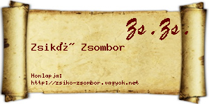 Zsikó Zsombor névjegykártya